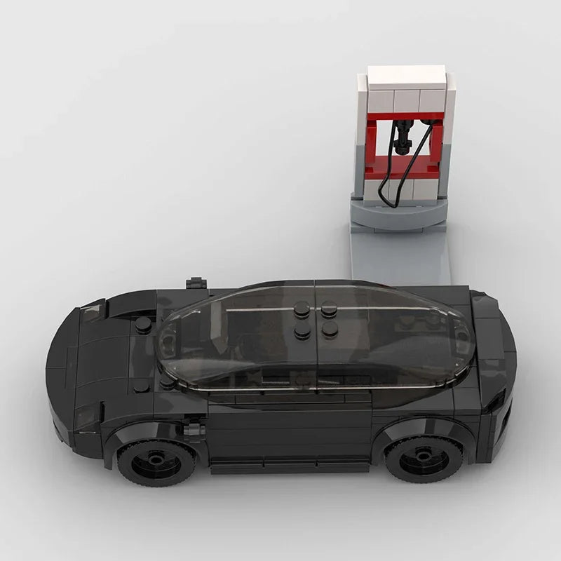 Voltbrixx - MOC Elektrik Auto Model 3 Klemmbausatz - Farbe Schwarz