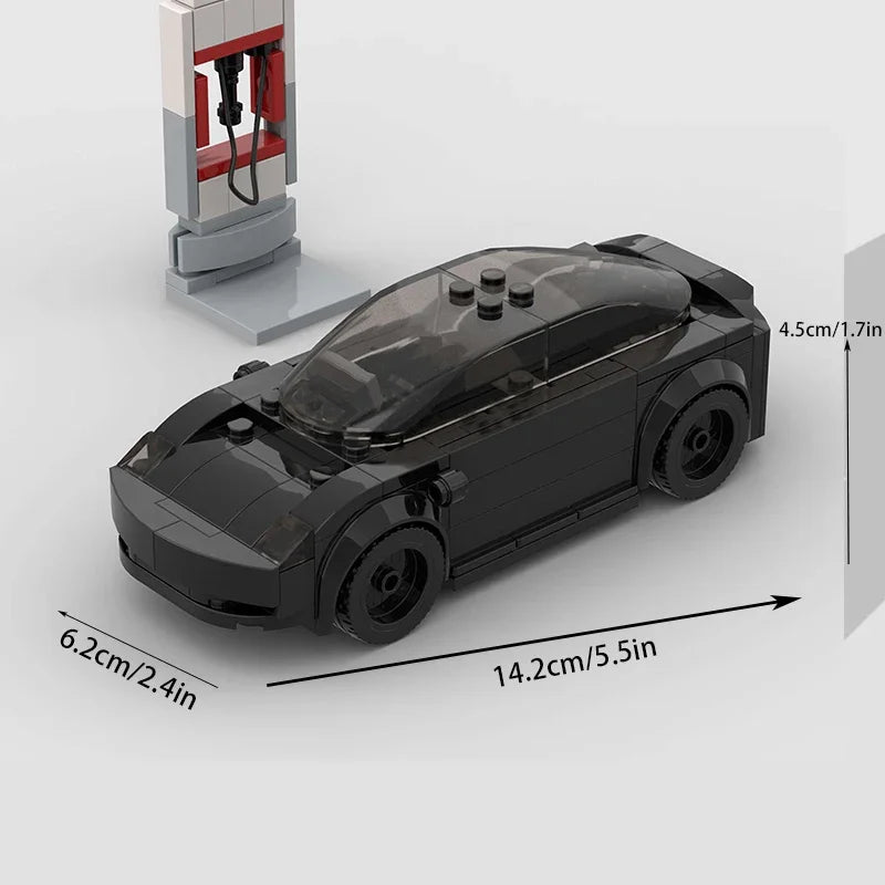 Voltbrixx - MOC Elektrik Auto Model 3 Klemmbausatz - Farbe Schwarz