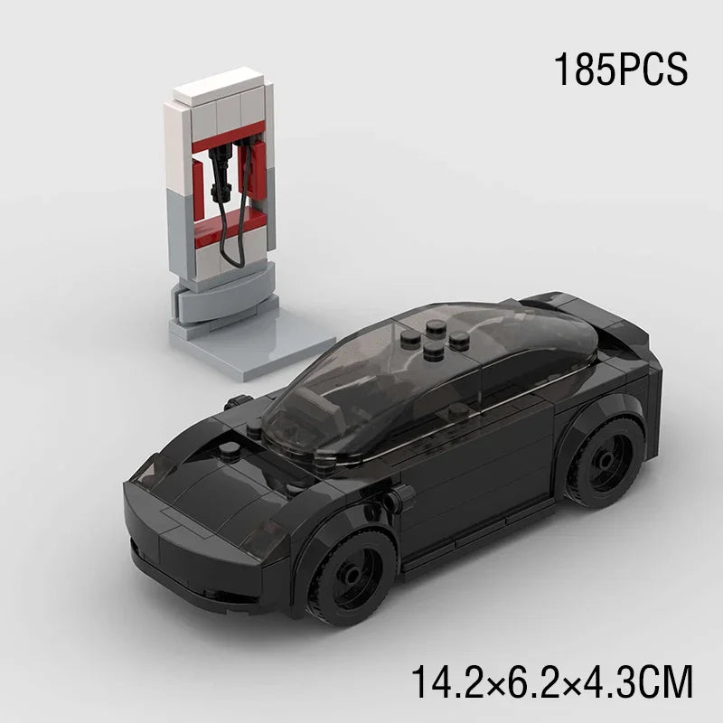 Voltbrixx - MOC Elektrik Auto Model 3 Klemmbausatz - Farbe Schwarz