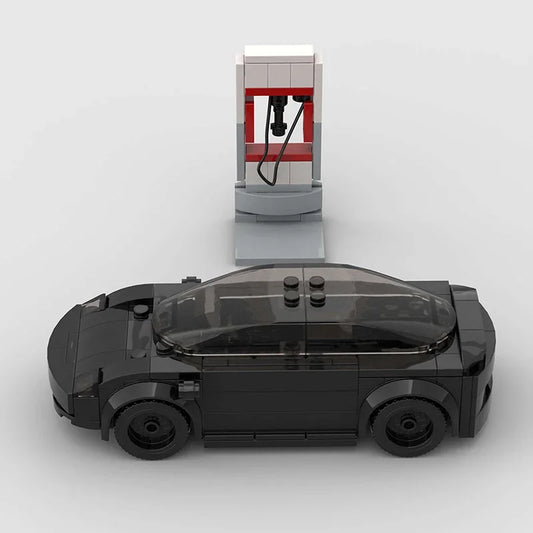 Voltbrixx - MOC Elektrik Auto Model 3 Klemmbausatz - Farbe Schwarz